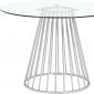 Gio Dining Table 752 w/ Clear Glass Top & Chrome Metal Base