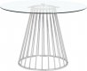 Gio Dining Table 752 w/ Clear Glass Top & Chrome Metal Base