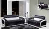 UA199 Sofa in Black & White Bonded Leather by Global Furniture