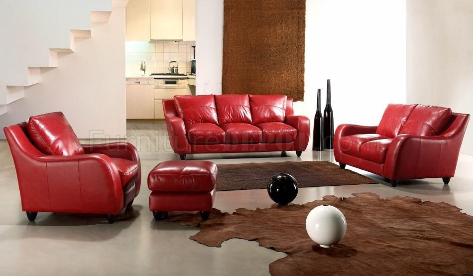italian living room set red