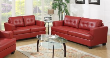 G670 Sofa & Loveseat in Red Bonded Leather by Glory Furniture [GYS-G670 Red]