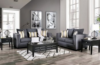 Inkom Sofa SM6220 in Slate Linen-Like Fabric w/Options [FAS-SM6220-Inkom]