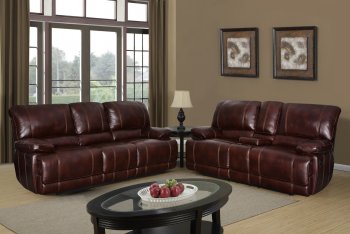 U1953 Reclining Sofa in Coffee Bonded Leather Global [GFS-U1953 Coffee]