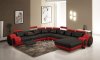 4084 Sectional Sofa in Black & Red Bonded Leather by VIG