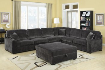 500753 Luka Sectional Sofa in Charcoal Fabric by Coaster [CRSS-500753 Luka]