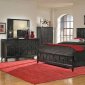 Ebony Finish Contemporary Bedroom w/Optional Case Goods