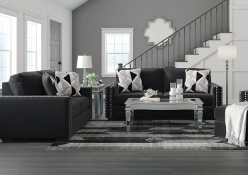 Gleston Sofa & Loveseat Set 12206 in Onyx Fabric by Ashley [SFAS-12006 Gleston Onyx]