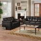 Black Bonded Leather Sofa & Loveseat Set w/Optional Items