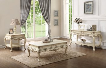 Ragenardus Coffee Table 86020 3Pc Set in Antique White by Acme [AMCT-86020-Ragenardus]