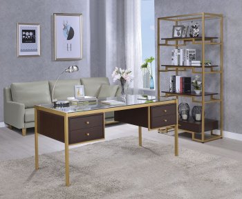 Yumia Office Desk 92785 in Gold by Acme w/Options [AMOD-92785-Yumia]