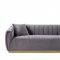 Elchanon Sofa 55670 in Gray Velvet & Gold by Acme w/Options