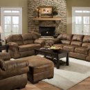 Tobacco Specially Treated Microfiber Modern Sofa & Loveseat