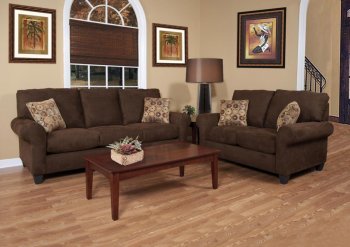 16100 Savannah Sofa & Loveseat Set in Bison Fabric by Chelsea [CHFS-CHF-16100-124 Savannah]