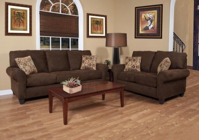 16100 Savannah Sofa & Loveseat Set in Bison Fabric by Chelsea