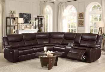 Bastrop Motion Sectional Sofa 8230BRW in Brown by Homelegance [HESS-8230BRW Bastrop]