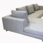 Grey Fabric Modern Sectional Sofa with Metal Legs