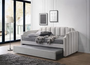 Peridot Daybed 39410 in Dove Gray Velvet by Acme w/Trundle [AMB-39410 Peridot]