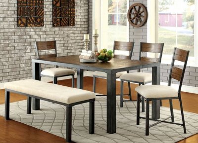 Jazlyn I CM3686 Dining Table in Weathered Oak w/Options