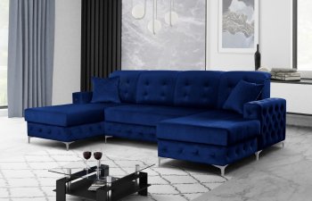 Verso Large W114 Sectional Sofa - Blue - Skyler Design [SKSS-Verso Large W114-Royal Blue]