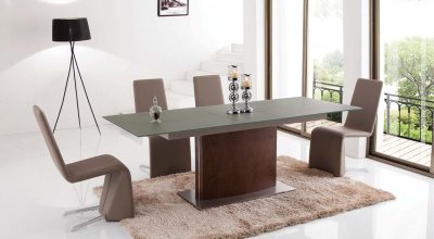 2156 Dining Table by ESF w/Glass Top & Optional 6609 Chairs