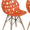 Akron Set of 4 Dining Chairs AK19OR in Orange by LeisureMod