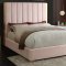 Becca Bed in Pink Velvet Fabric by Meridian w/Options