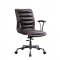 Zooey Office Chair 92558 in Chocolate Top Grain Leather by Acme