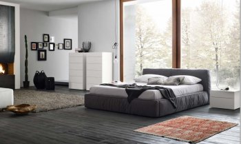 Twist Dark Grey Bedroom by Rossetto w/Optional White Casegoods [Rossetto-Twist Dark Grey]