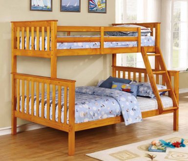 5200 Twin Over Full Bunk Bed in Honey Pine