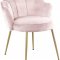 Claire Dining Chair 748 Set of 2 Pink Velvet Fabric by Meridian