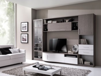 Wave Wall Unit in Grey & White by ESF [EFWU-Wave]