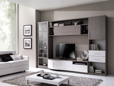 Wave Wall Unit in Grey & White by ESF