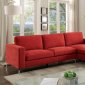 Kallie II Sectional Sofa CM6849 in Red Flannelette Fabric