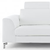 Angela Sofa & Loveseat in White Leather w/Options by Whiteline