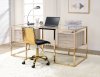 Huyana Desk 92945 in Clear Glass & Gold by Acme