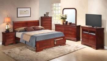 G3100D Bedroom by Glory Furniture in Cherry w/Storage Bed [GYBS-G3100D]