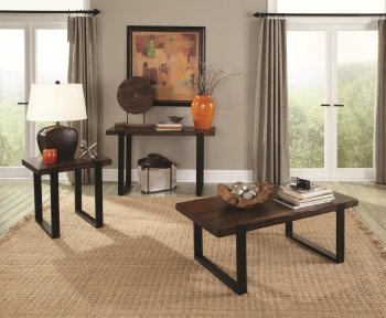 703428 Coffee Table 3Pc Set - Coaster in Brown & Black w/Options [CRCT-703428]