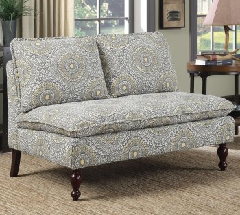 902484 Settee in Blue/Yellow Fabric by Coaster [CRS-902484]