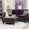 Biden SM6304 Sofa in Purple Fabric & Black Leatherette w/Options