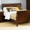 Whiskey Finish Louis Philippe Sleigh Bed w/Optional Case Goods