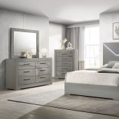 Ives Bedroom Set 5Pc 224971 in Gray High Gloss by Coaster