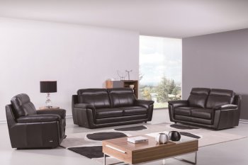 S210 Sofa in Black Leather by Beverly Hills w/Options [BHS-S210 Black]