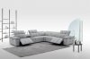 Beaumont Sectional Sofa in Light Gray Leather by J&M