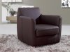 Laurel Armchair in Brown Leather by Whiteline Imports