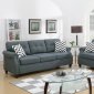 F6411 Sofa & Loveseat Set in Blue Grey Fabric by Poundex