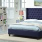 Ashton Upholstered Bed in Navy Linen Fabric w/Options