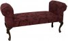 Burgundy Floral Pattern Fabric Classic Elegant Bench