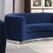 Julian Sofa 621 in Navy Velvet Fabric by Meridian w/Options