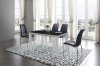 39 Dining Table by ESF w/Glass Top & Optional 365 Black Chairs