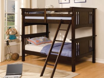 CM-BK602T-EXP Miami Twin/Twin Bunk Bed in Dark Walnut [FAKB-CM-BK602T-EXP Miami]